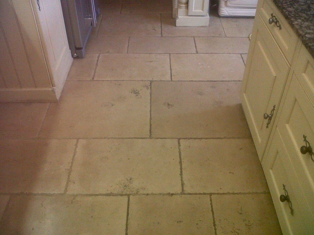 Limestone tiles cleaned and polished in Burton on Trent - Staffordshire