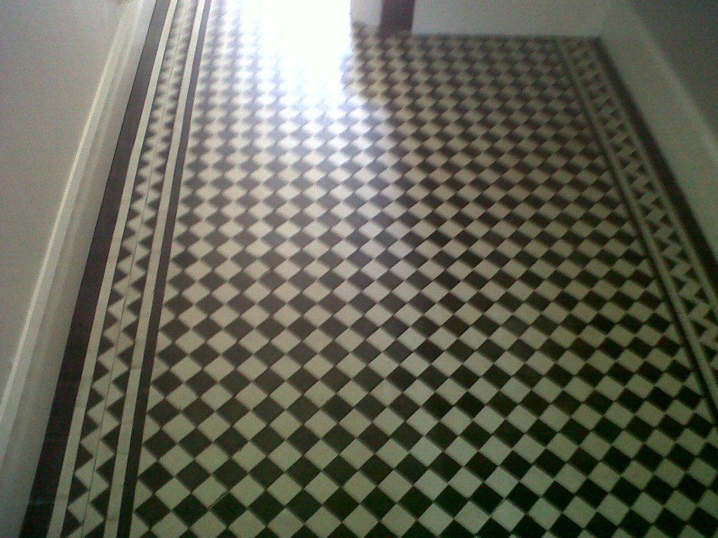 Victorian Tiled Floor Before Cleaning