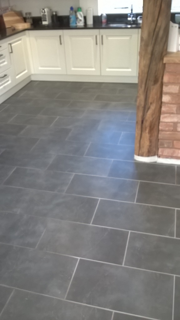 Slate Tiles in Burton on Trent Before Cleaning