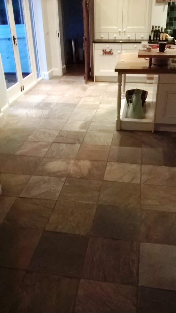 Slate Tiled Floor Before Cleaning Burton-on-Trent