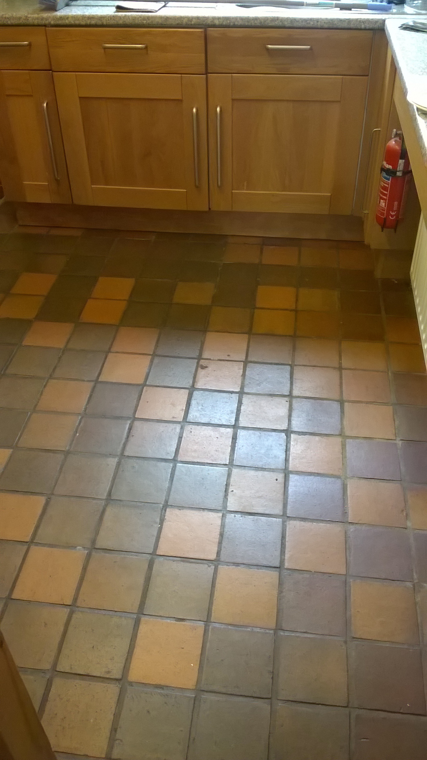 Quarry Tiled Kitchen Before Cleaning in Tutbury Burton on Trent