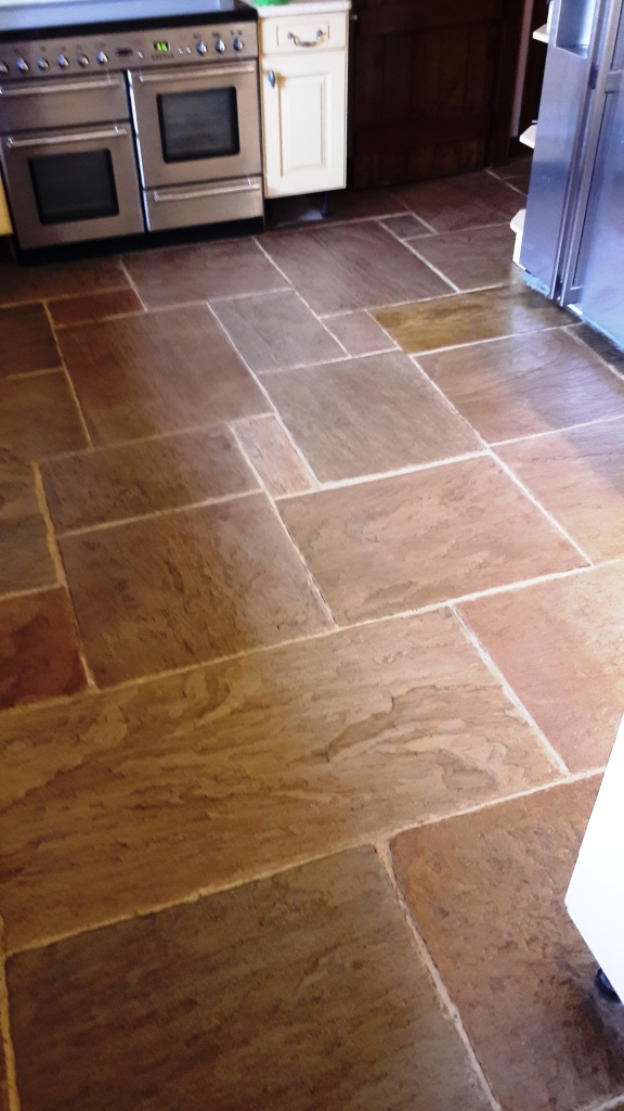 Sandstone kitchen floor after cleaning Rugeley