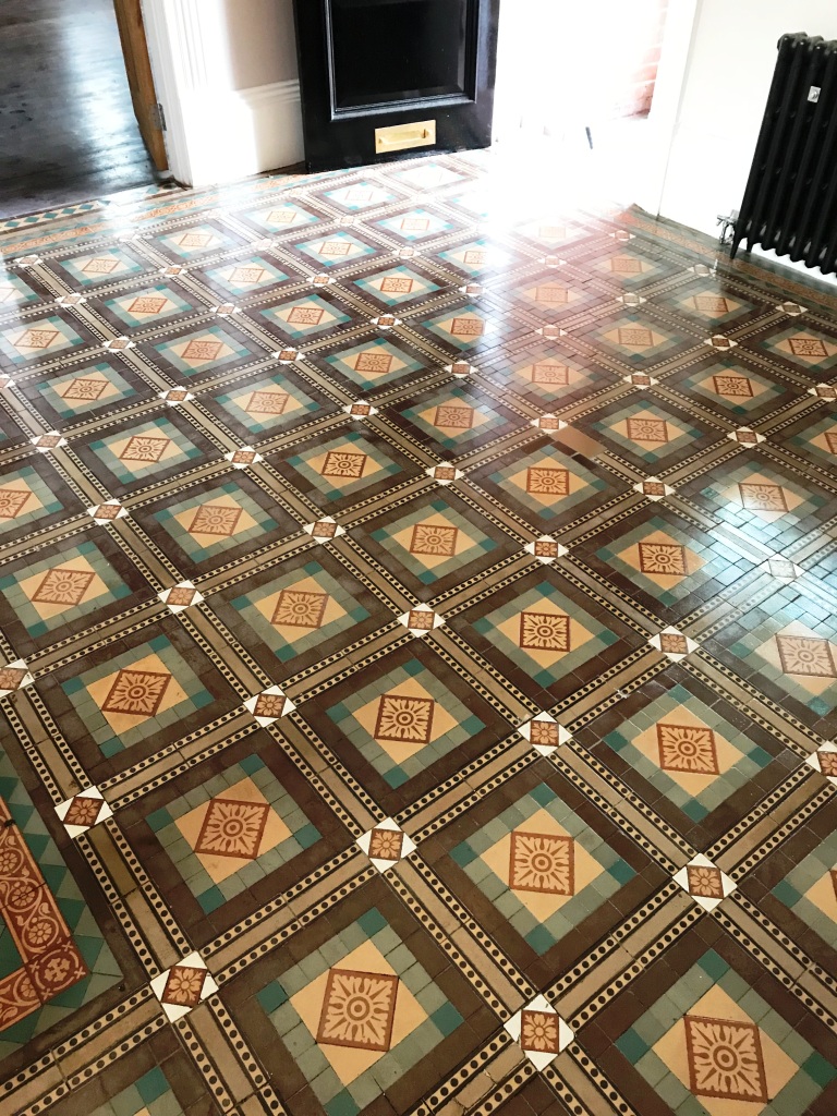 Old Victorian Tiled Floor Sutton Coldfield Vicarage After Sealing