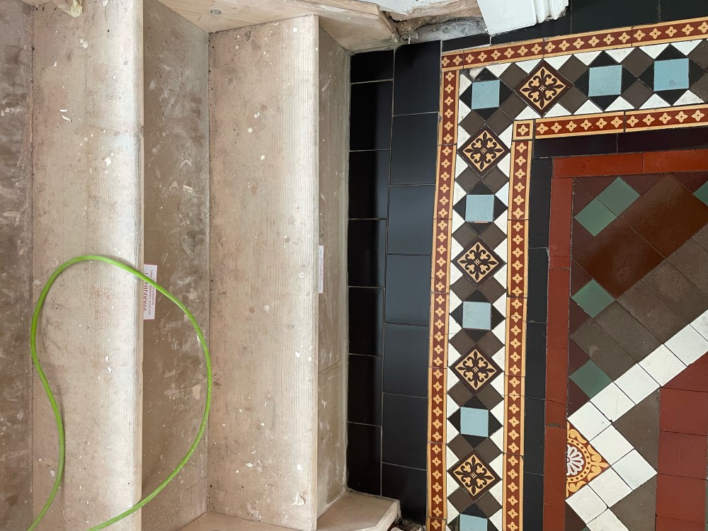 Geometric Victorian Tiled Floor After Renovation Stoke-on-Trent