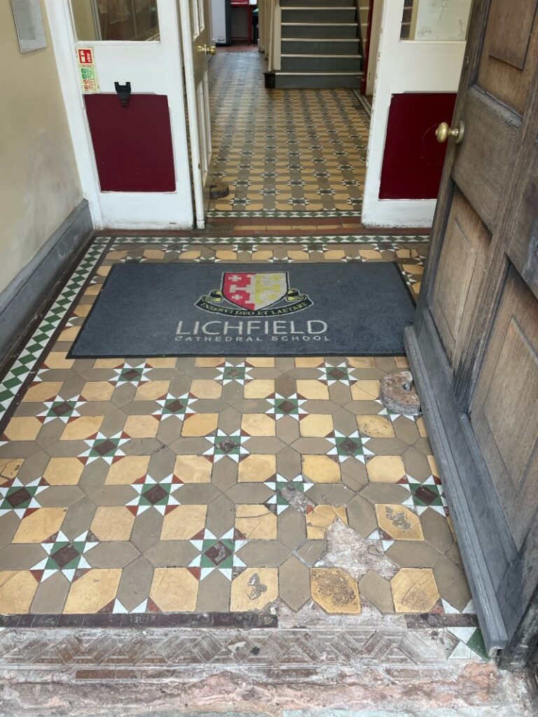 Victorian Hallway Floor Before Cleaning Lichfield Cathedral School