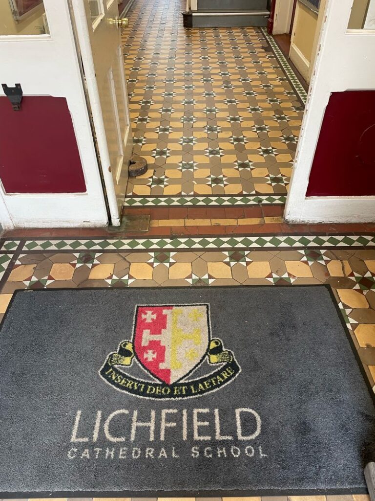 Victorian Hallway Floor Before Cleaning Lichfield Cathedral School